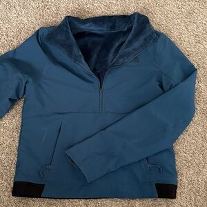 Reversible 2 in 1 North face cropped Quarter-Zip Blue Pullover Jacket